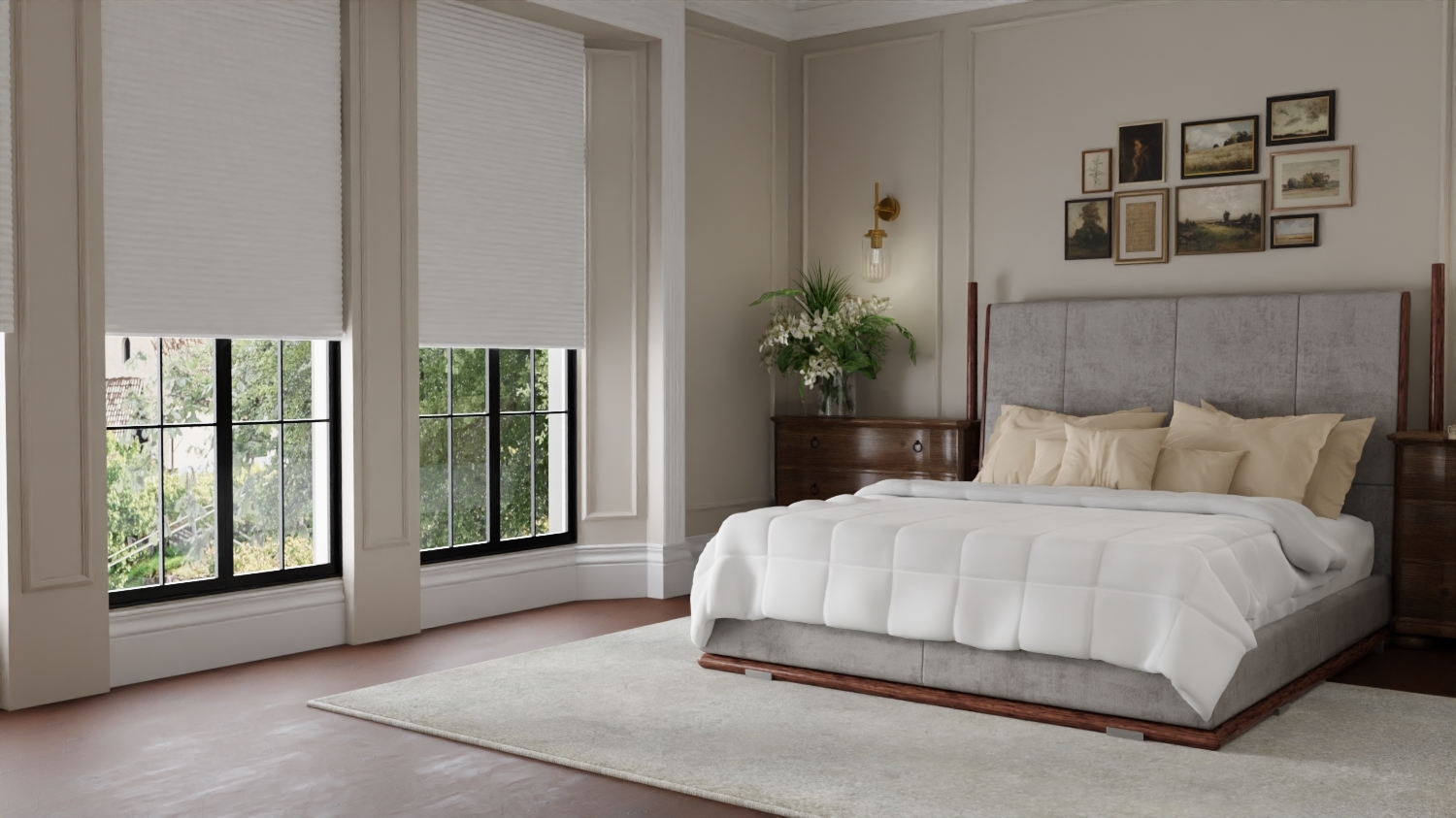 honeycomb blackout shade bedroom