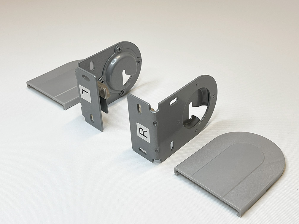 3.3" silver exposed bracket with endplate for Qmotion roller shades