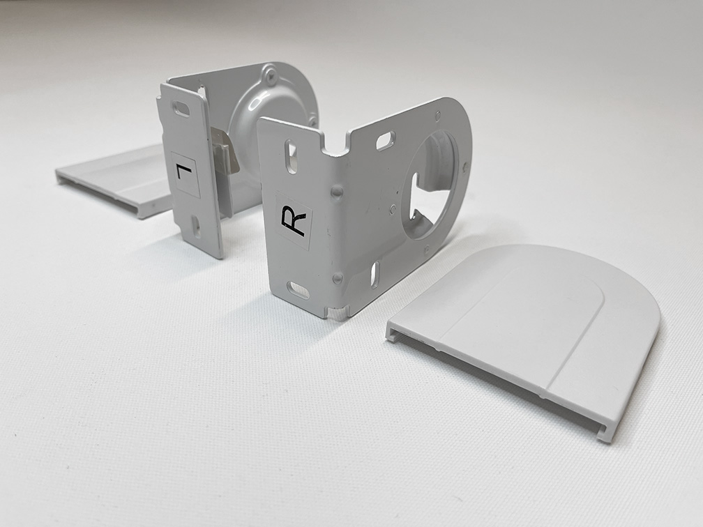 3.3" white exposed bracket with endplate for qmotion blinds
