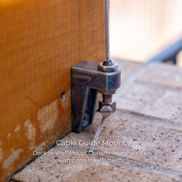 patio shade cable guide wall mount