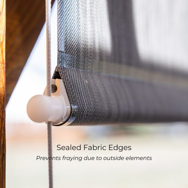 sealed fabric edges of patio shades